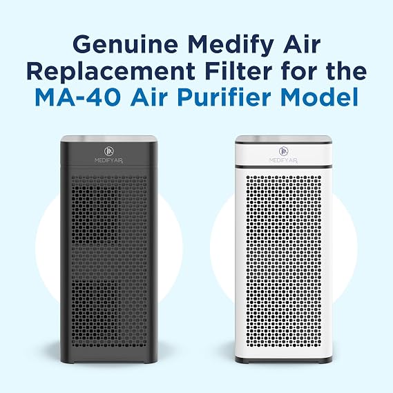 Medify MA-40 Genuine Replacement Filter for Allergens, Smoke, Wildfires, Dust, Odors, Pollen, Pet Dander | 3 in 1 with Pre-filter, True HEPA H13 and Activated Carbon for 99.9% Removal | 1-Pack