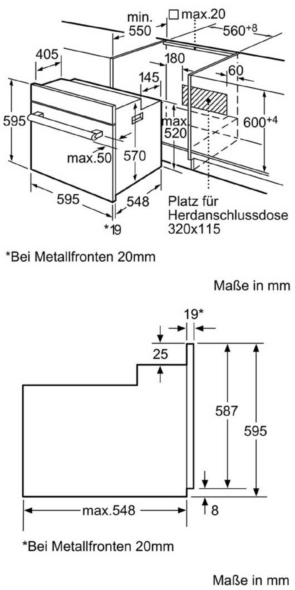 Siemens Four encastrable HB33GB550 - A - Air chaud 3D plus - SoftClose - Acier inoxydable