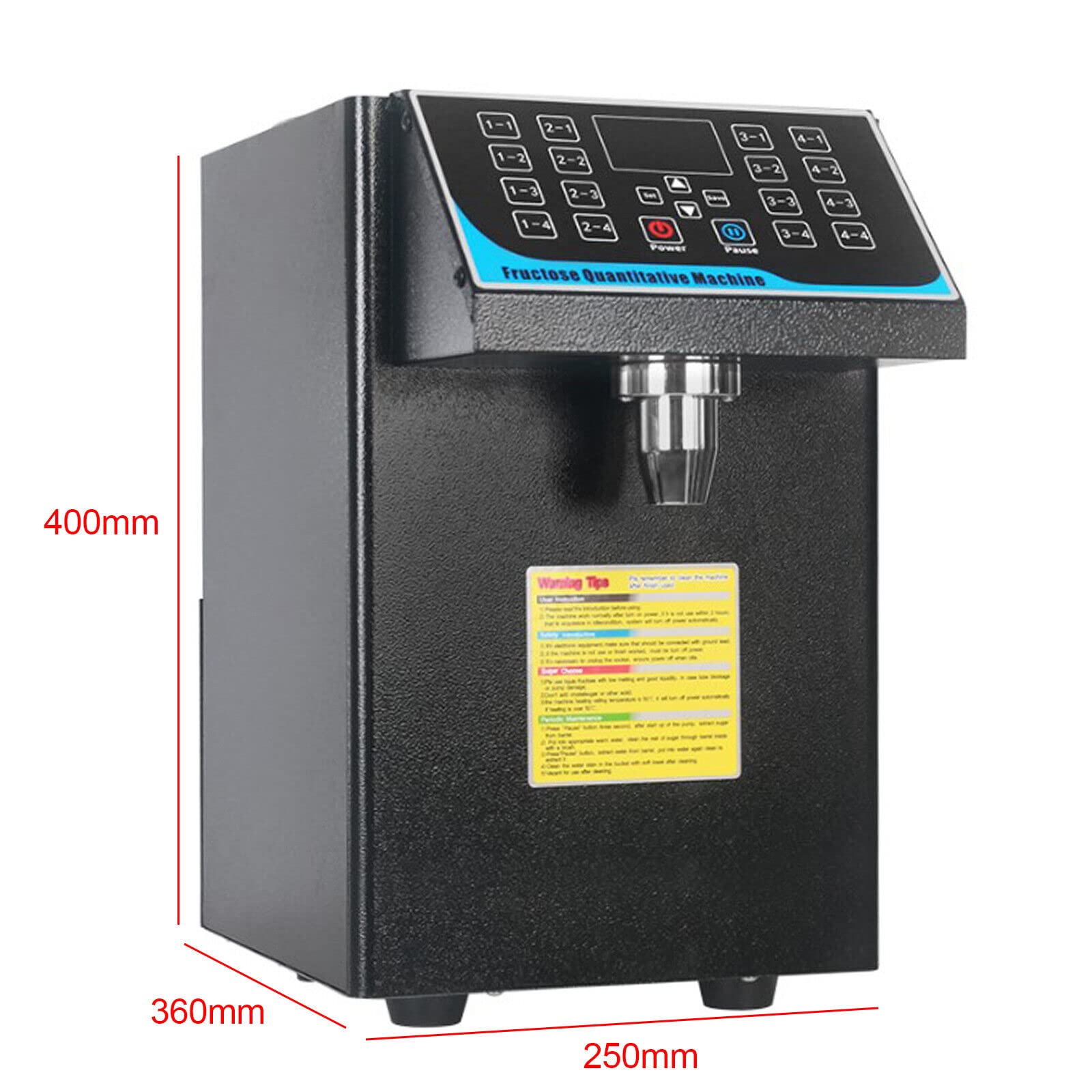 Machine quantitative de fructose - 7,5 L - Distributeur automatique de sirop de fructose - Distributeur de sucre - Machine à fructose - Pour lait, thé, café - 450 W