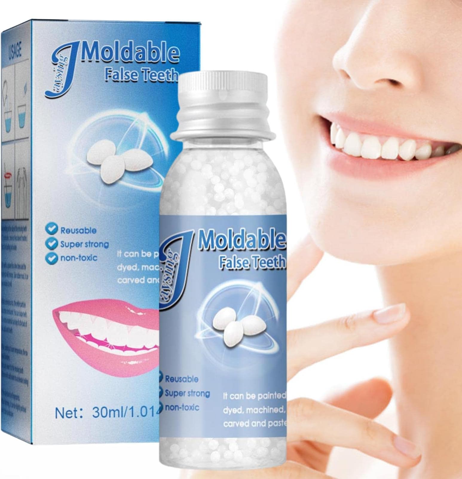 Moldable False Teeth | Tooth Repair Kit,Do It Yourself Thermal Fitting Beads For Vampire Dentures, Moldable False Teeth For Confident Smile Yyss