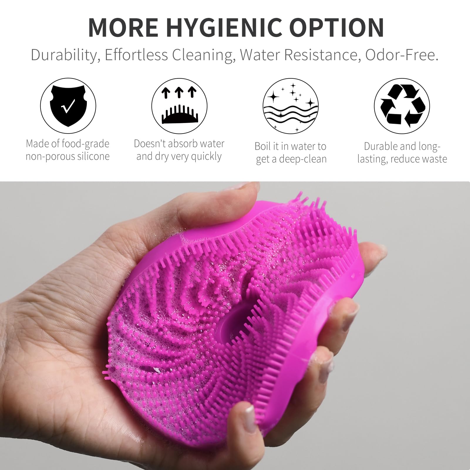Silicone Body Scrubber 2 Pack, BEAUTAIL Upgrade 3rd Gen Shower Bath Brush, Lather Nicely, Soft Massage Body - Image 2