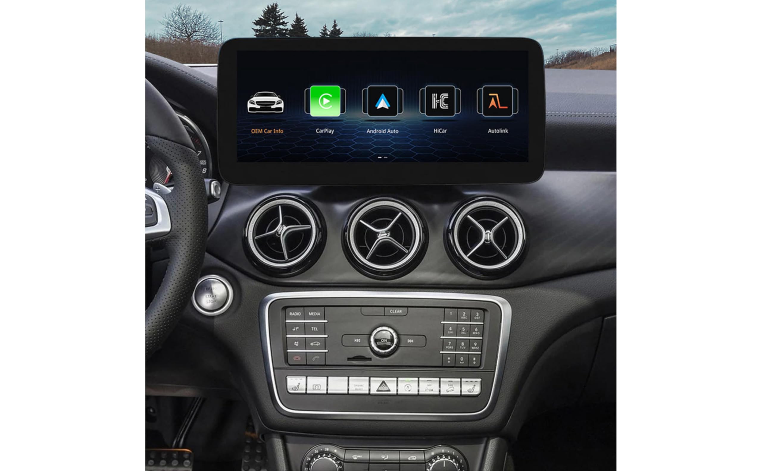 Monitor 10.25" Mercedes Classe A W176 CLA C117 GLA X156 NTG 4.5 4.7 Linux Apple CarPlay Android Auto Wireless Schermo HD IPS OEM Plug & Play