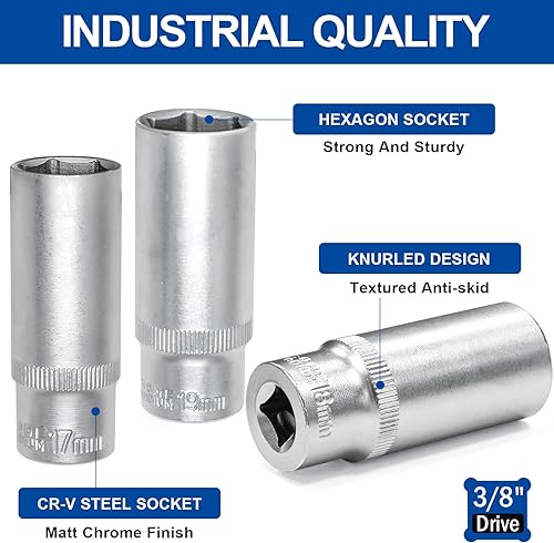 Miniatura 8 de DAKCOS Juego de llaves Torx hembra de 12 piezas, Torx E y Star Socket Set E4 - E20