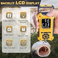 Vista 4 de SNAIL TRAIL 8 contenedores de almacenamiento, báscula digital de pesaje de peces de 50 libras y agarre de labios de 7.5 pulgadas, torneo de pesca