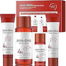 Aha Bha Skincare Set Face Care Set for Smooth Skin Skin Care Set Nourishing with Salicylic Acid Skin Care Gift Set Women Smooth - With Facial Cleanser Facial Toner Serum Cream