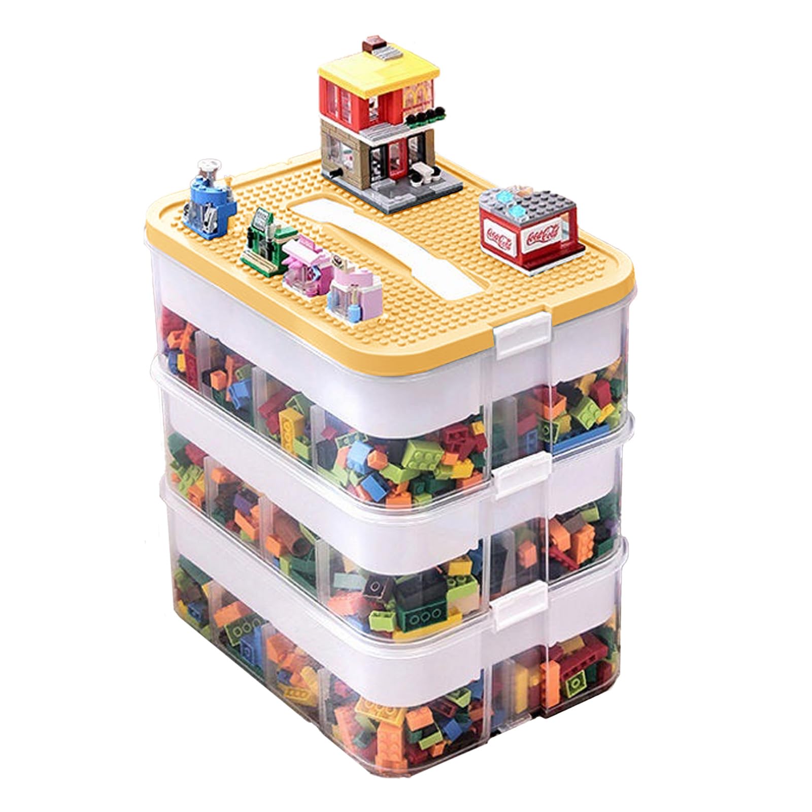 Nitial 3 Sacchetti Portagiocattoli Trasparenti In PVC – Con Manici E Cerniera, Impermeabili, 23x17x10 Cm, Per Blocchi E Giochi
