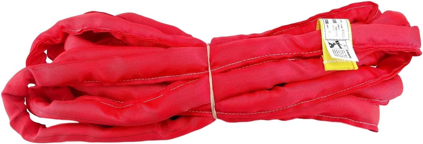 Chenango Supply VR5 Red Round Sling, 20 ft – USA Made, 13,200 lb Vertical, 10,560 lb Choker, 26,400 lb Basket – Double-Ply Cover Endless Poly Rigging Sling for Lifting & Material Handling