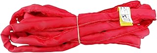 USA Made VR5 X 20' Red Slings 4'-30' Lengths in Listing, Double PLY Cover Endless Round Poly Lifting Slings, 13,200 lbs Vert, 10,560 lbs Choker, 26,400 lbs Basket (USA Polyester) (20 FT)