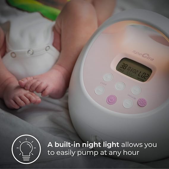 Spectra - S2 Plus Electric Breast Milk Pump Bump مع مضخة S1 ، والزجاجات ، وحماة التدفق الخلفي ، والأنابيب ، وصمام Duckbill ، والفلانشات 24/28mm