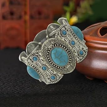 Turquoise Bracelet for Women,Boho Bracelets Vintage Western Cowgirl Bangle Bracelet,Western Jewelry for Women,Stretch Turquoise Jewelry