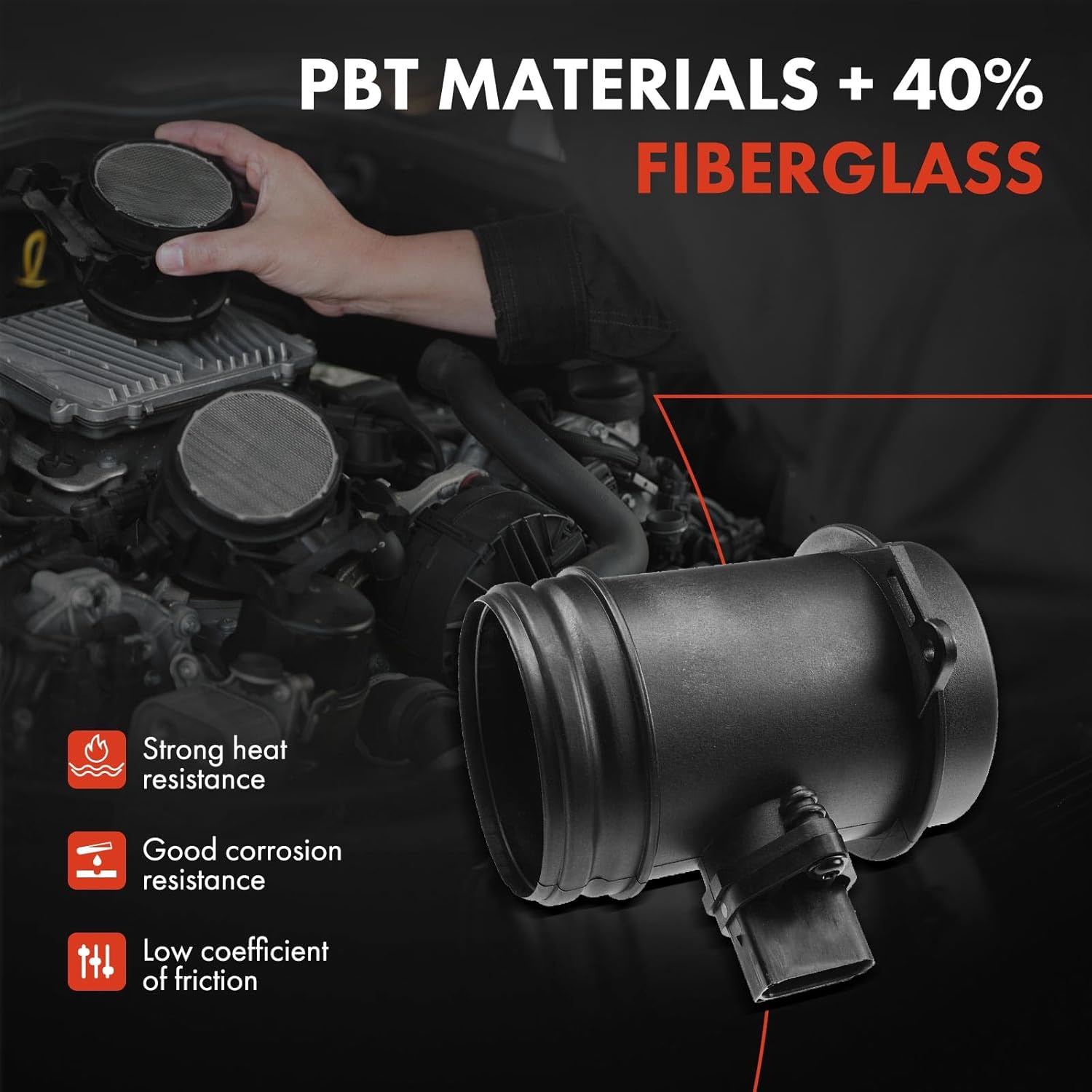 A-Premium Mass Air Flow Sensor [5Pins] Compatible with BMW 545i/645Ci/745i 2004-2005, X5 2004-2006, 745Li 2003-2005 V8 4.4L