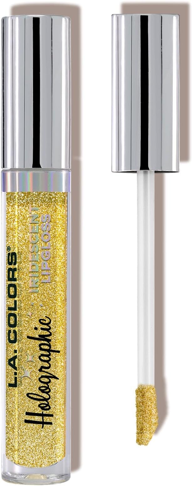 L.A. COLORS Holographic Iridescent Lipgloss, Gold Rush CLG422