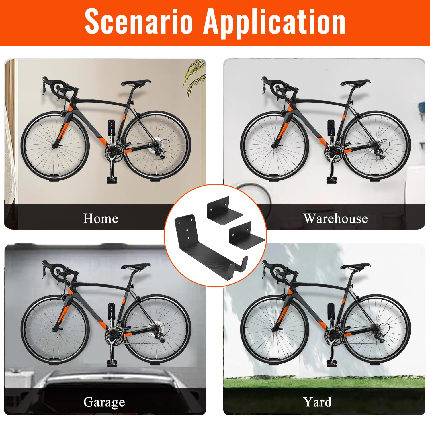 Heavy Duty Bike Pedal Hanger Wall Mount – Horizontal Rack For Garage, Space-Saving Vertical Display Stand (1 Pack)