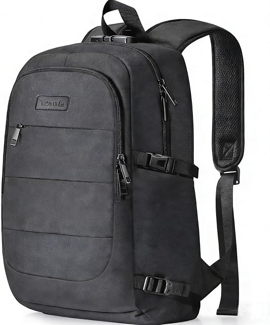 Tzowla Sac à dos pour ordinateur portable antivol USB Port de recharge et écluse 15.6 Inch Computer Business Sacs à dos pour les femmes Collège des hommes Student Gift, Sac à livre Casual Daypack