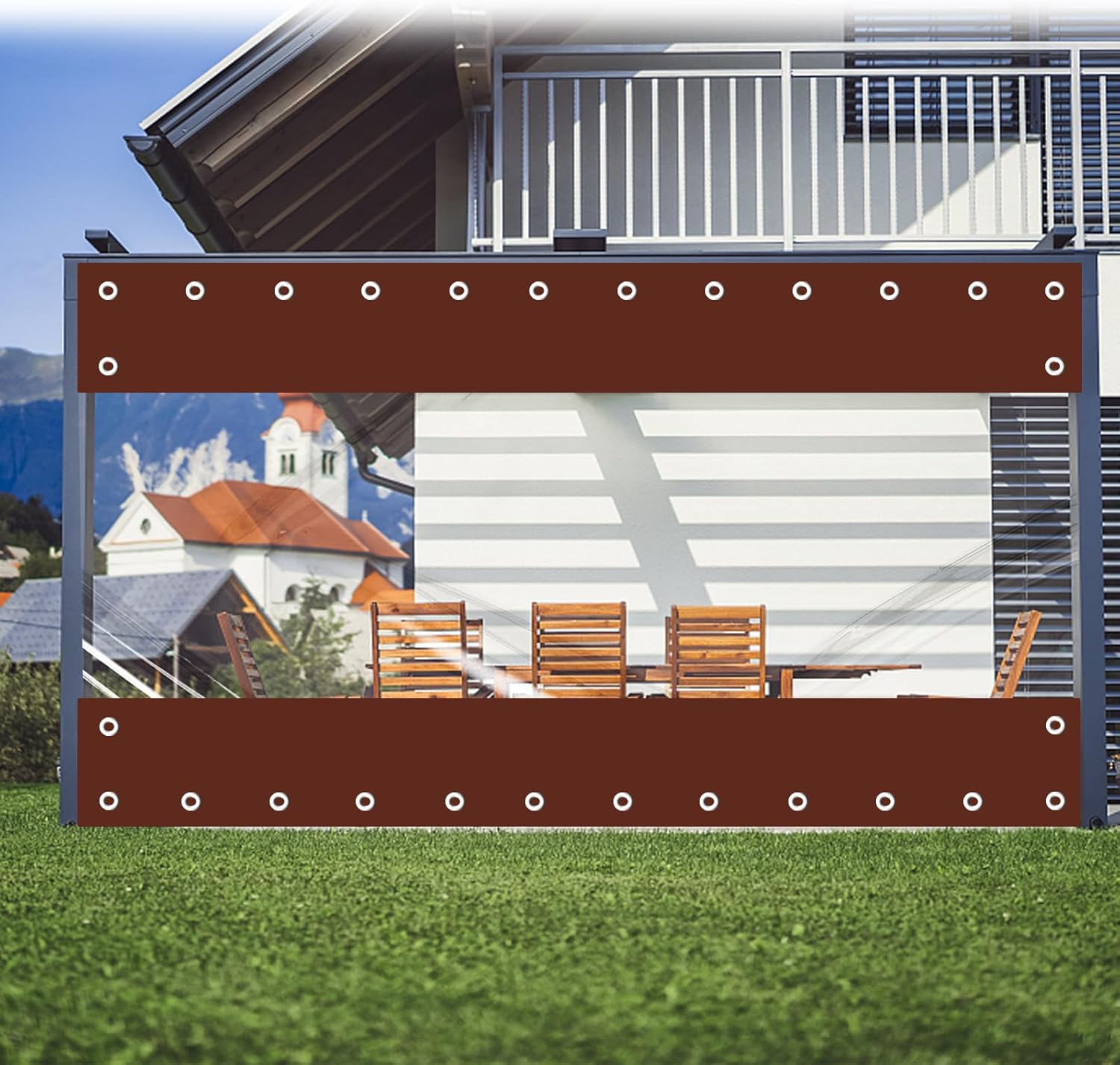 FoundGo 2.5x3.5（98" H x 138" W） Outdoor Vinyl Curtain [16oz