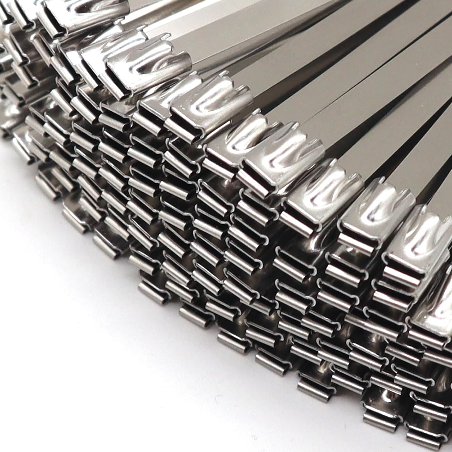 100pcs self-locking heavy duty stainless steel metal cable ties,Widely used in garages, gardens, factories, and outdoors (11.8inches)
