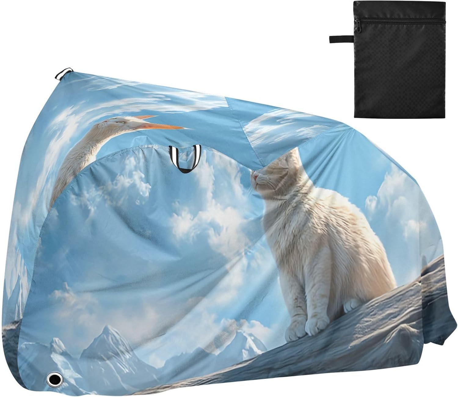 Cute Cat Bike Cover Waterproof Outdoor Storage, Bicycle Cover Rain Sun UV Wind Proof for Mountain Bike,Road Bike,Electric Bike