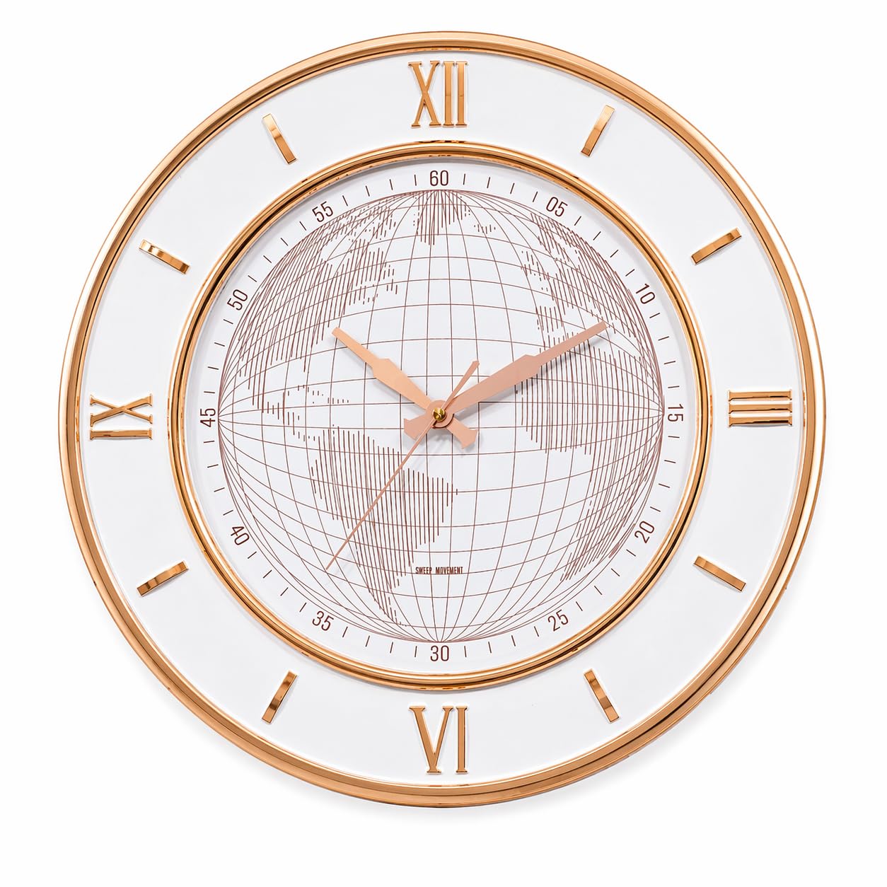 Amazon Brand - Umi Big Size Wall Clock 18 Inch with 3D Roman Numbers Silent Sweep Movement Domed Glass Wooden Body Decorative Modern Wall Clock for Hall Living Room Bedroom & Office UC-3398 (Ivory)-image-21