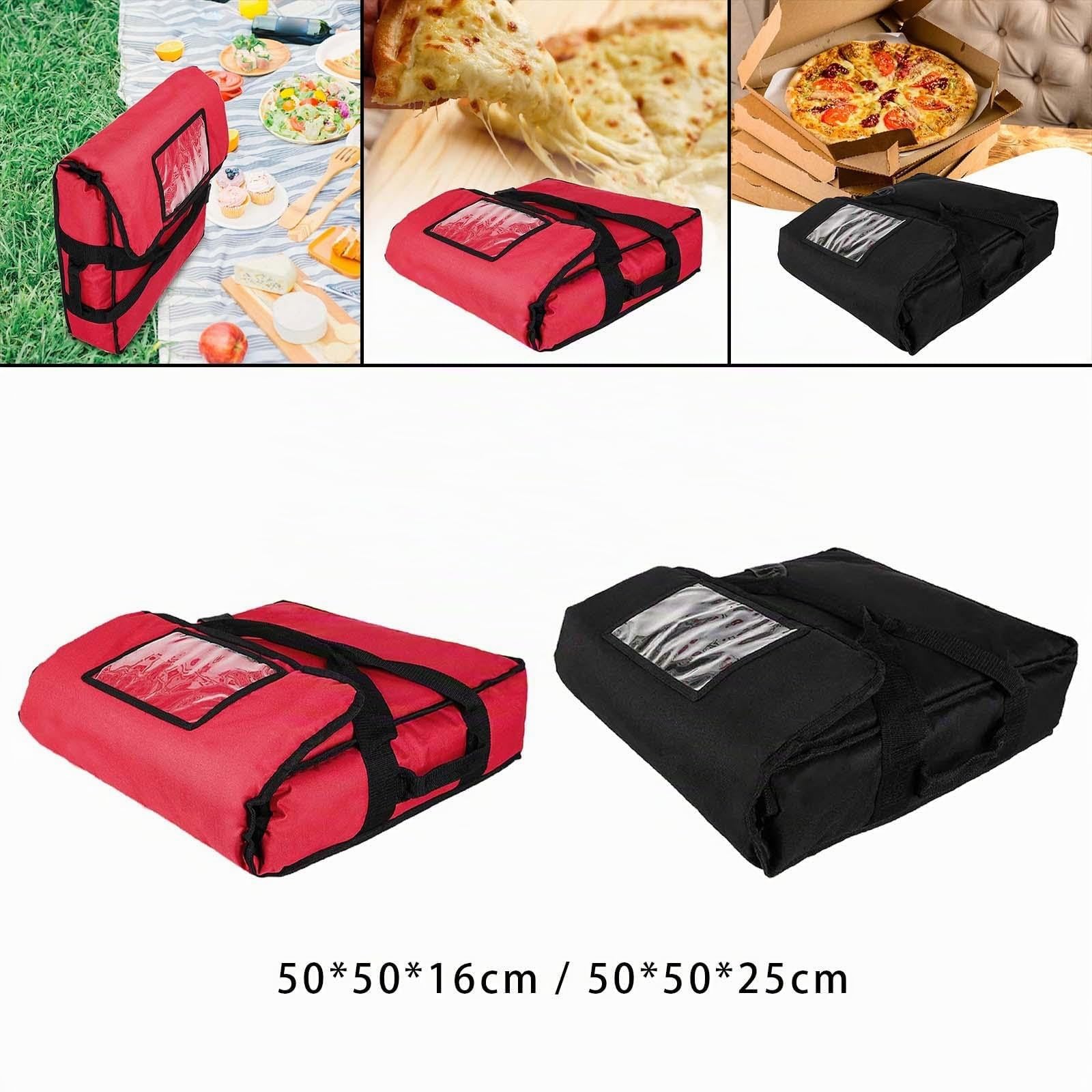 Gralara Pizza-Develivey-Tasche, Pizza-Wärmetaschen, Lebensmittel-Liefertasche, Pizza-Box-Delivery-Taschen für den persönlichen und professionellen Gebrauch, Rot 50x50x16cm
