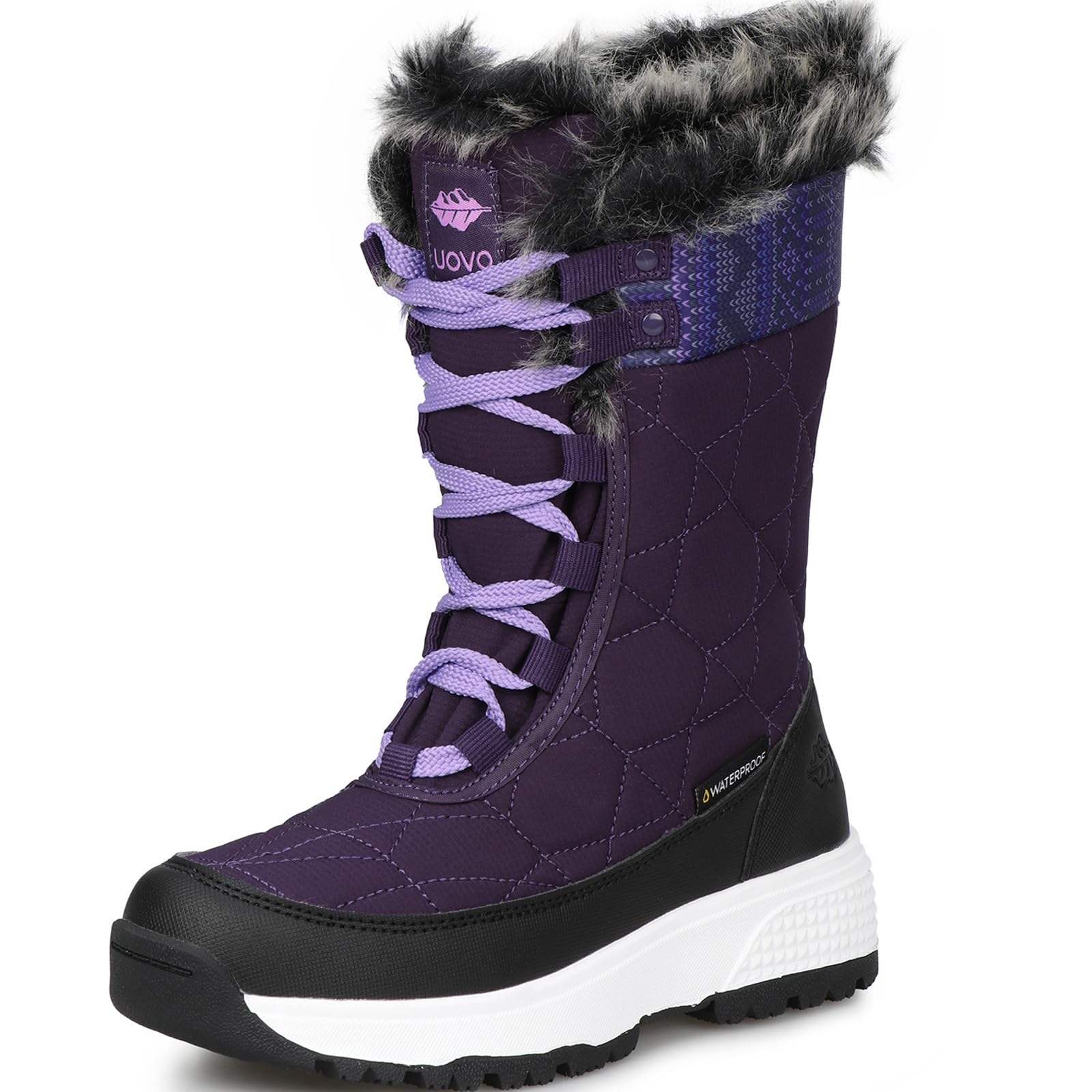 UOVO Kids Boys girls Snow Boots Warm Velvet Fur Lined Slip Resistant Waterproof Outdoor Winter Shoes(Little/Big Kids)