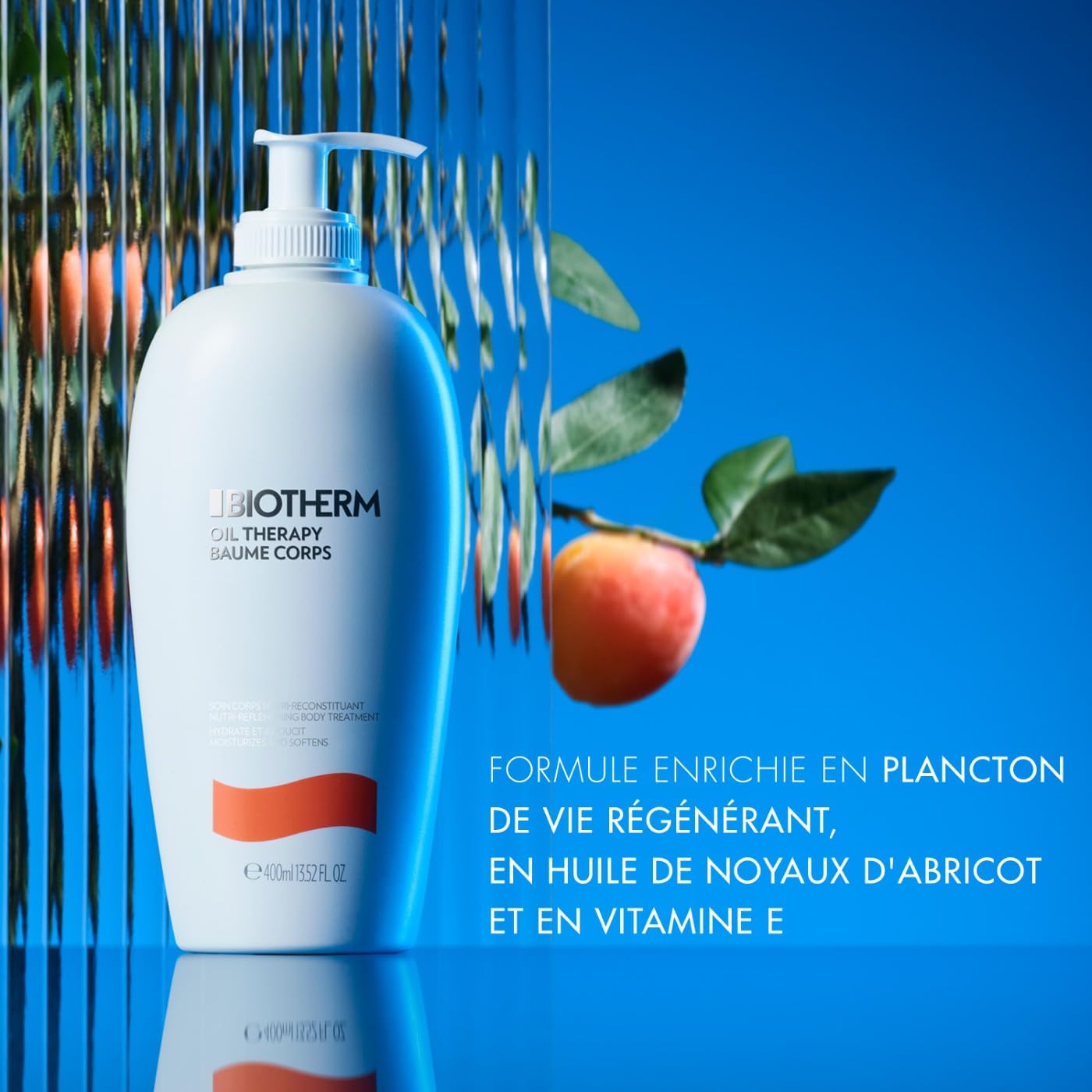 Biotherm Oil Therapy Baume Body Lotion pour le corps, aux huiles précieuses, pour hydrater intensément, spécialement conçue pour les peaux rugueuses et sèches, soin nourrissant de la peau, 400 ml