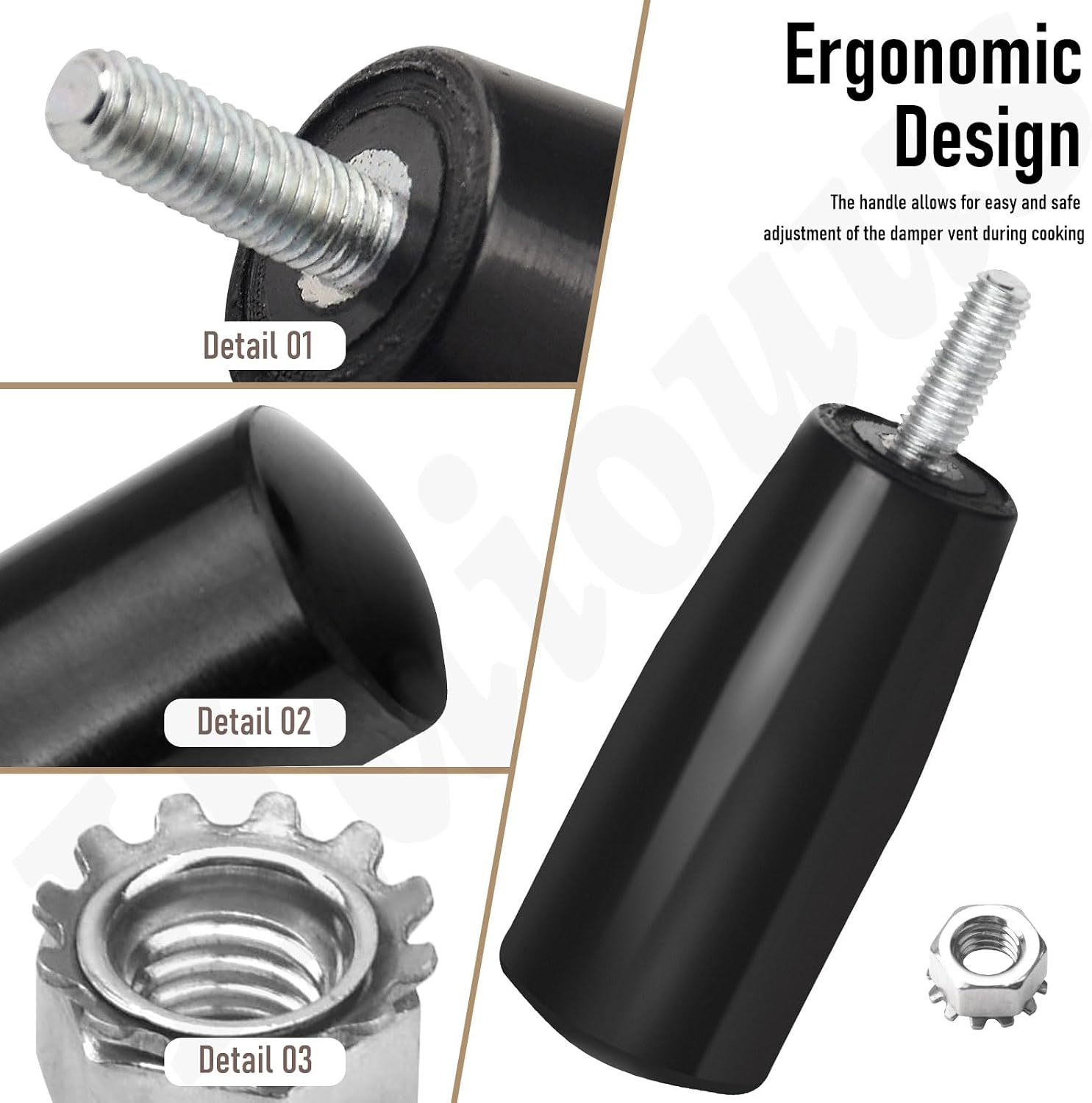 Cool Touch Damper Handle W/Screws for Weber WSM Kettle BBQ Smokey Mountain