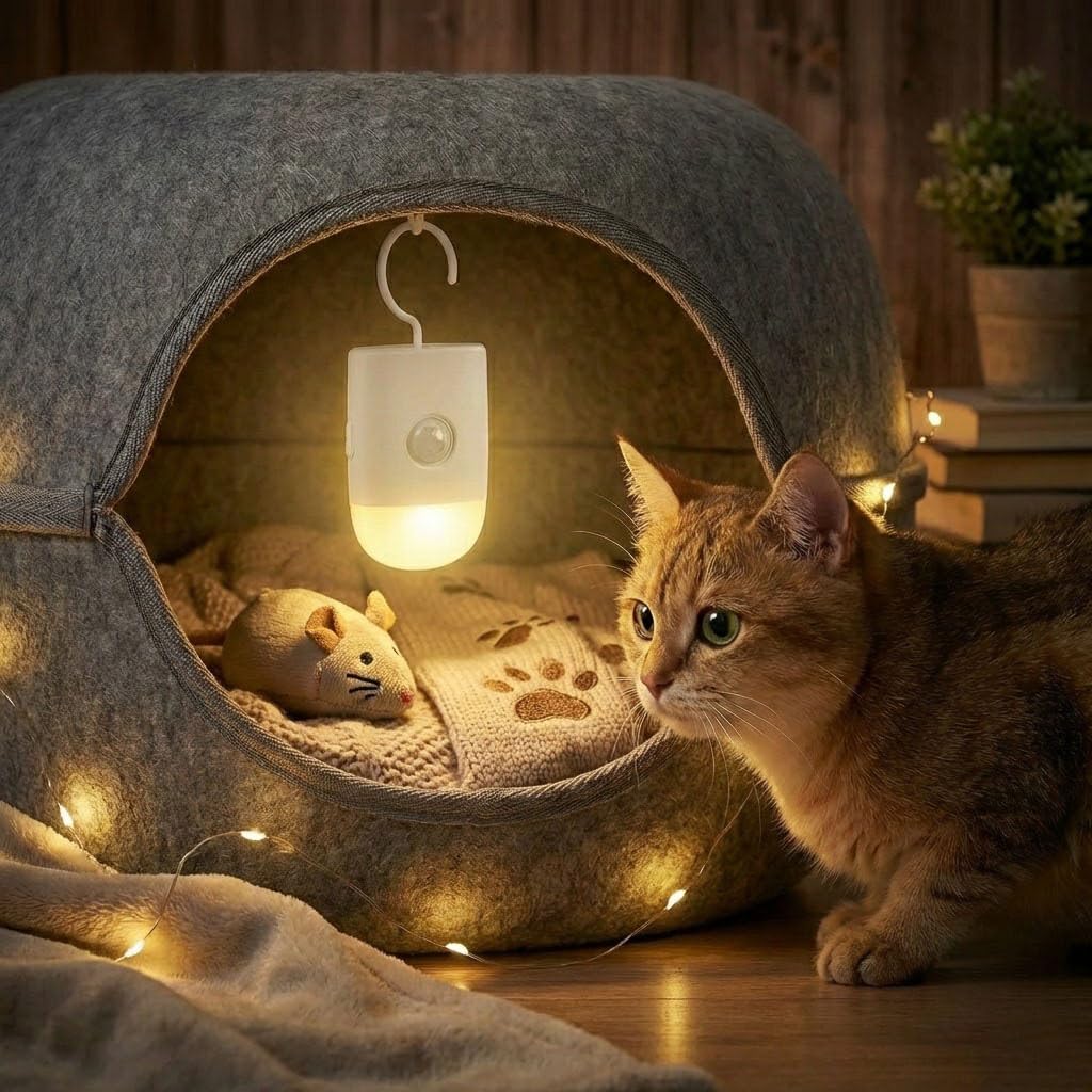BXROIU Lampka nocna LED z czujnikiem ruchu, ładowana bateria, możliwość ściemniania, 3 poziomy jasności, lampka nocna, czujnik światła do sypialni, szafy, korytarza, schodów (1 sztuka)