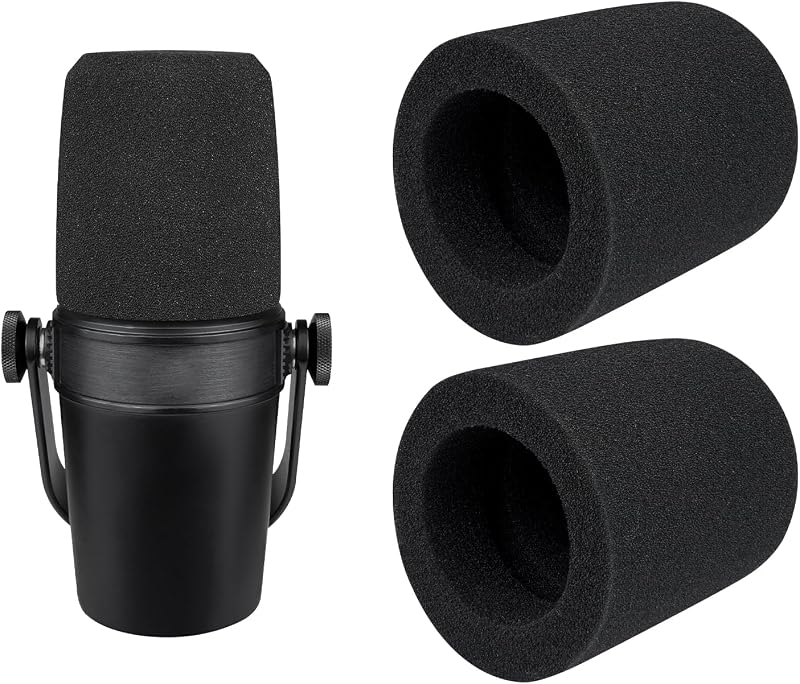 SOULWIT 2 filtros pop para Shure MV7/MV7X - Negro | No es compatible con micrófonos MV7+(MV7 Plus).