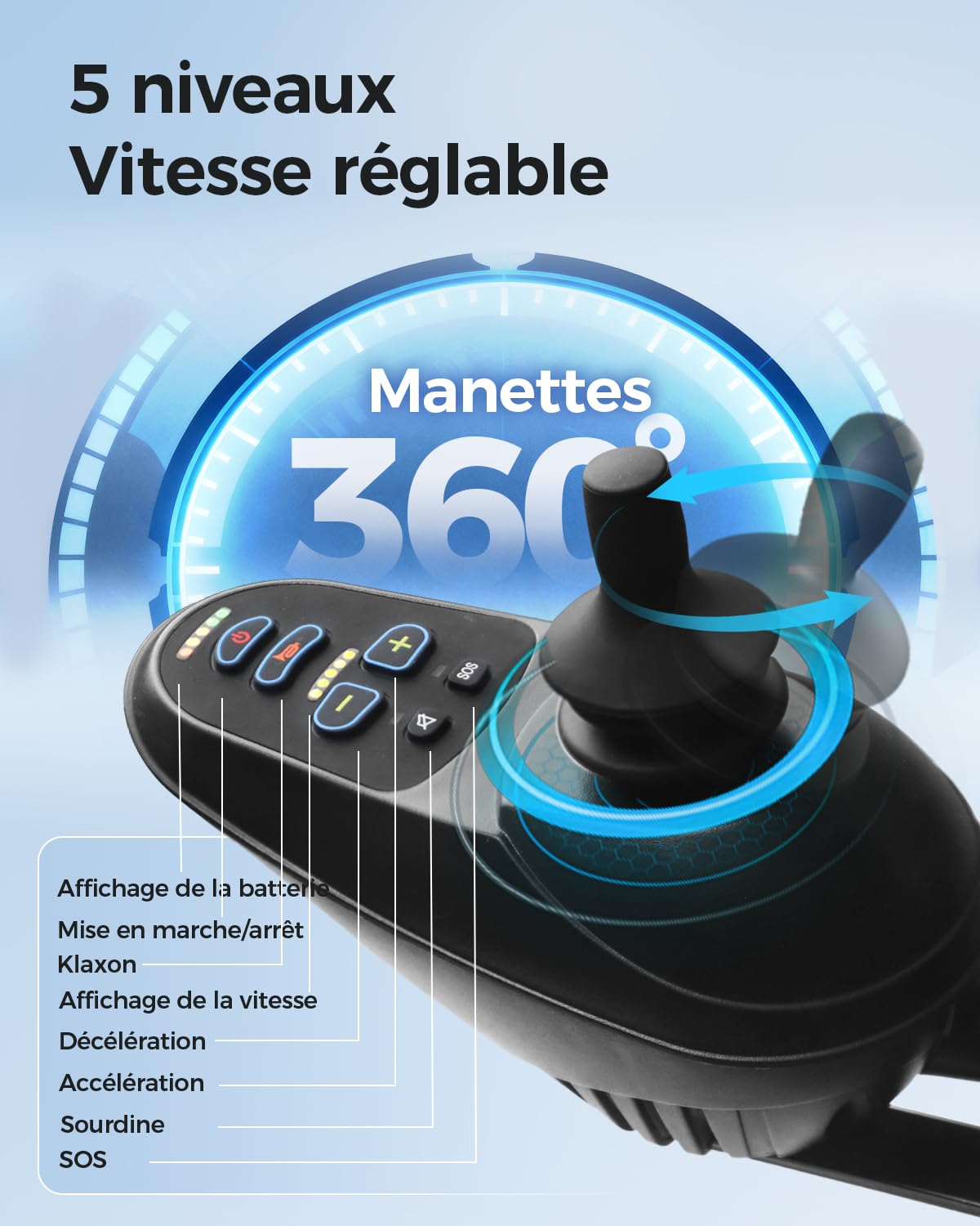 Fauteuil roulant electrique pliable adulte, assise 50 cm pour obèse, voyage | Grande taille, capacité de charge 182kg, large tout terrain scooter pour handicapé, autonomie de 25 km