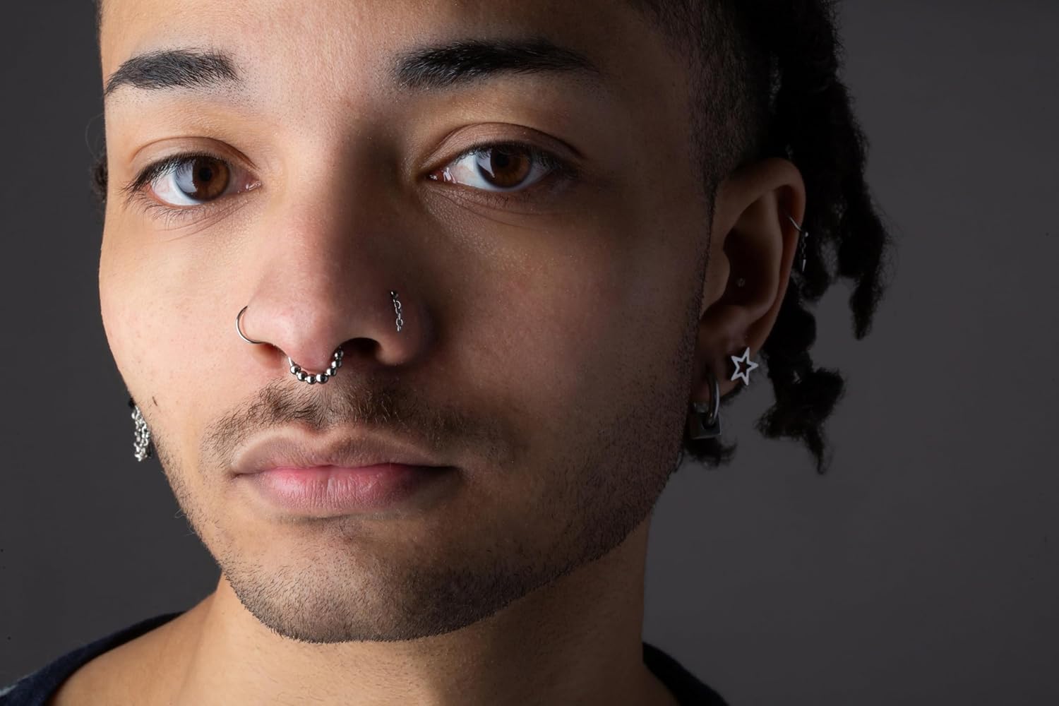 Pierced Owl 16GA ASTM F-136 Implant Grade Titanium Multi Ball Lined Hinged Segment Clicker Ring - Image 4