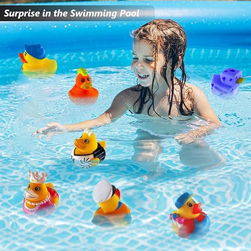 Miniatura 3 de Paquete de 50 patos de goma a granel, surtido de patos para Jeep Ducking Floater Duck Juguetes de Baño Recuerdos de Fiesta