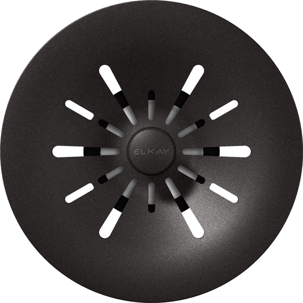 Elkay Quartz Perfect Drain 3-1/2" Removable Polymer Basket Strainer and Rubber Stopper Black