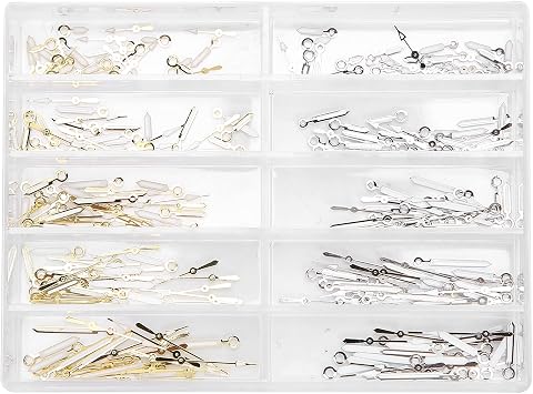 250pcs Hands Watch Replacement Needles, Luminous Watch Hands for 2035 Movement Gold Silver, Professional Watch Repair Tools for Watchmaker Repairer