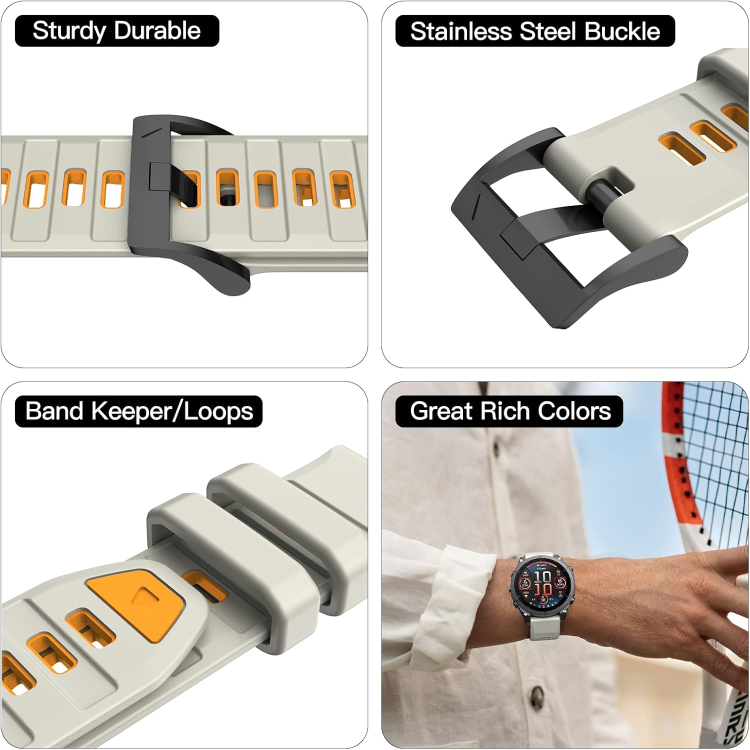 OVERSTEP Watch Bands Compatible with Fenix 8 Solar/Amoled 51mm 26mm Soft Siliocne Strap for Garmin Fenix 5X/Fenix 5X Plus/Fenix 6X/Fenix 6X Pro/Fenix 7X/Fenix 7X Pro Smartwatch - Image 6