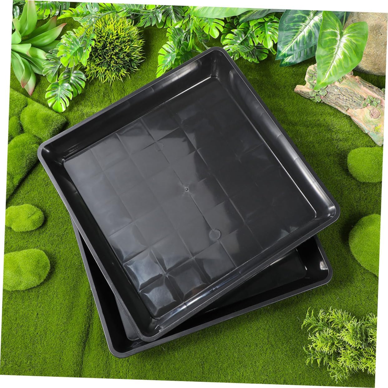 BESPORTBLE 6Pcs Thickened Square Plastic Drip Trays for Plants Heavy Duty Flower Pot Saucers Versatile Use Water Catcher for Balcony Garden and Patio Decor