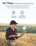 BrosTrend 5KM WiFi Pont w/ 2X Ports Gigabit, Extérieur 5GHz 867Mbps Pont sans fil longue portée, prise & Jouer Point à Point PtP/PtMP, Standard 802.3af PoE & w/Passif PoE Injecteur, pour les bâtiments, la ferme