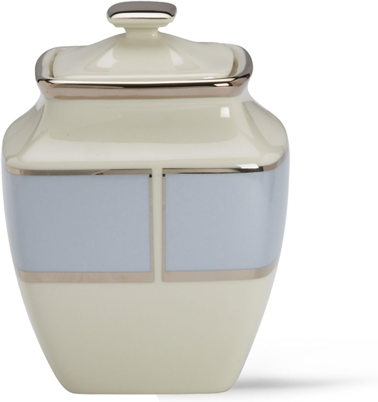 Lenox Blue Frost Platinum Banded Ivory China Square Sugar Bowl