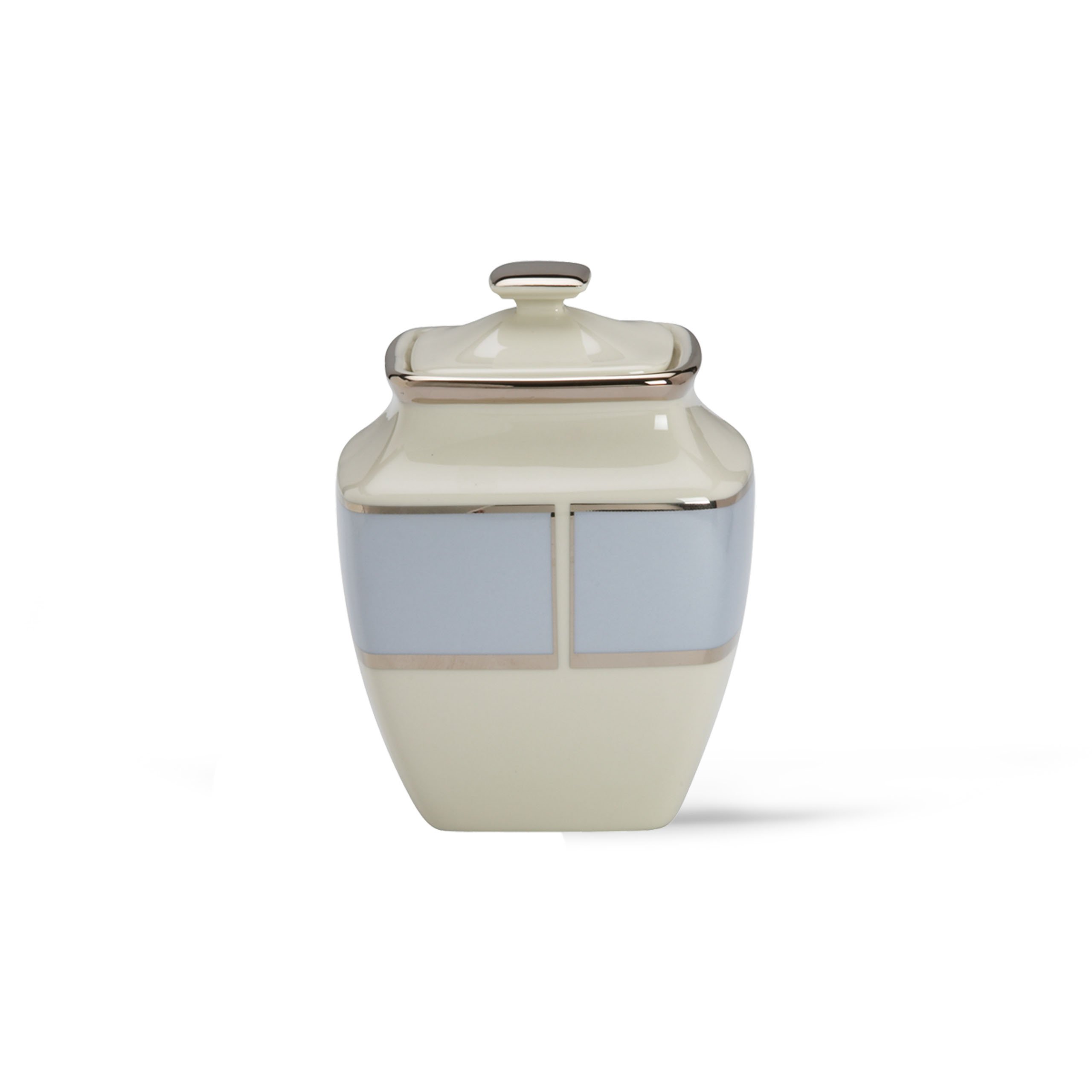 Lenox Blue Frost Platinum Banded Ivory China Square Sugar Bowl