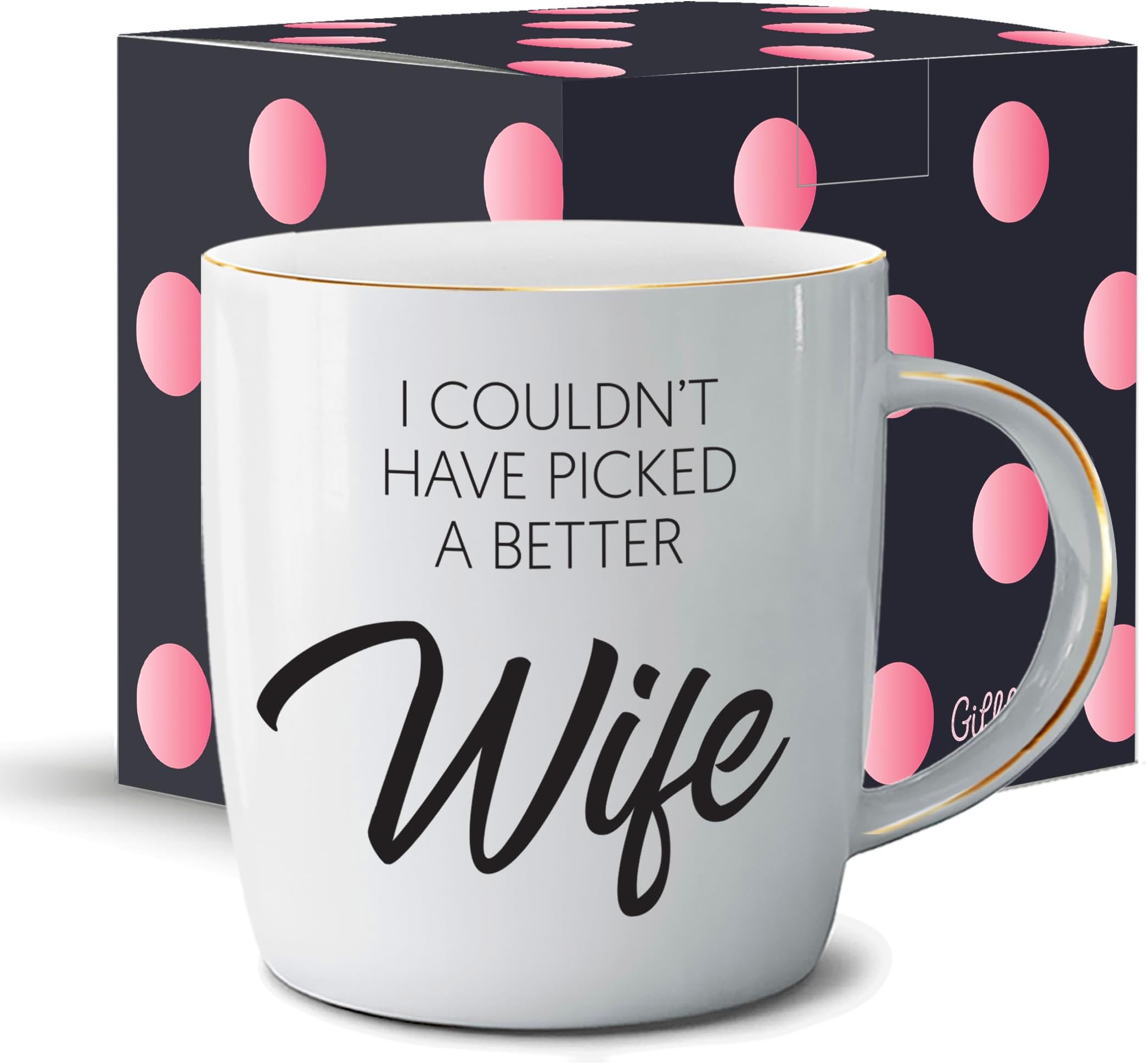 Gifffted Worlds Best Wife Ever Coffee Mug Gift, "You're Simply The Best Wife", Romantic Unique Funny Birthday Presents For Her and Anniversary, Wives Mugs Gifts From Husband, Women Day, 13 Oz Cup