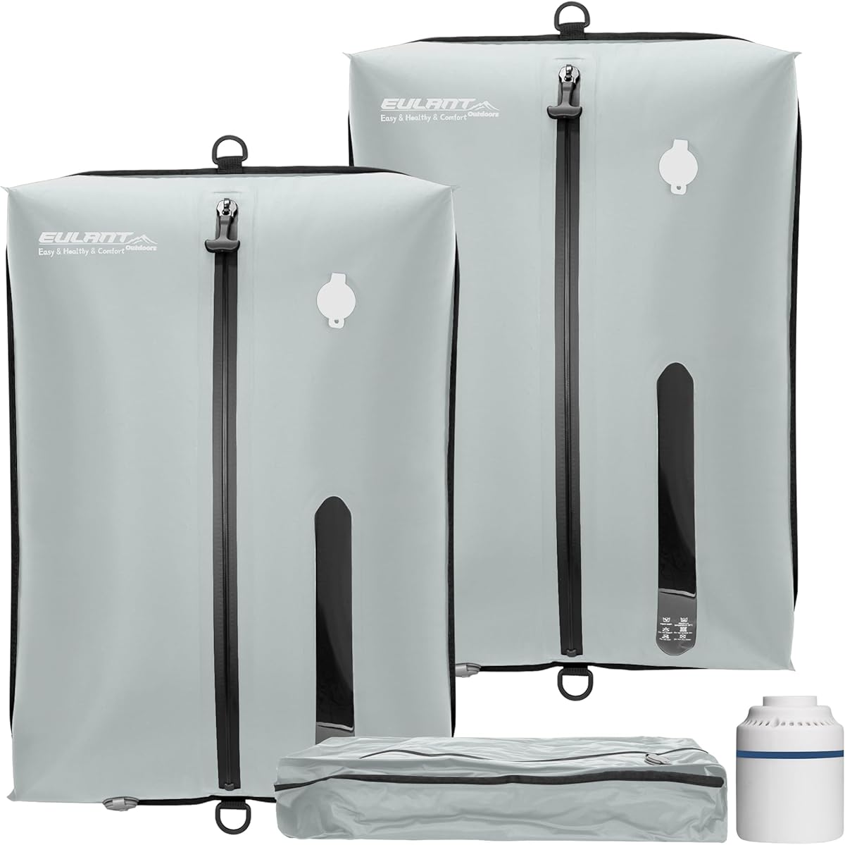 EULANT Vergrößert Vakuumbeutel für Reisen mit Pumpe, Wiederverwendbare Kompressionsbeutel für Koffer/Gepäck/Rucksack, Wasserdicht Vakuumversiegelungsbeutel mit IPX8 Luftdichtem Reißverschluss