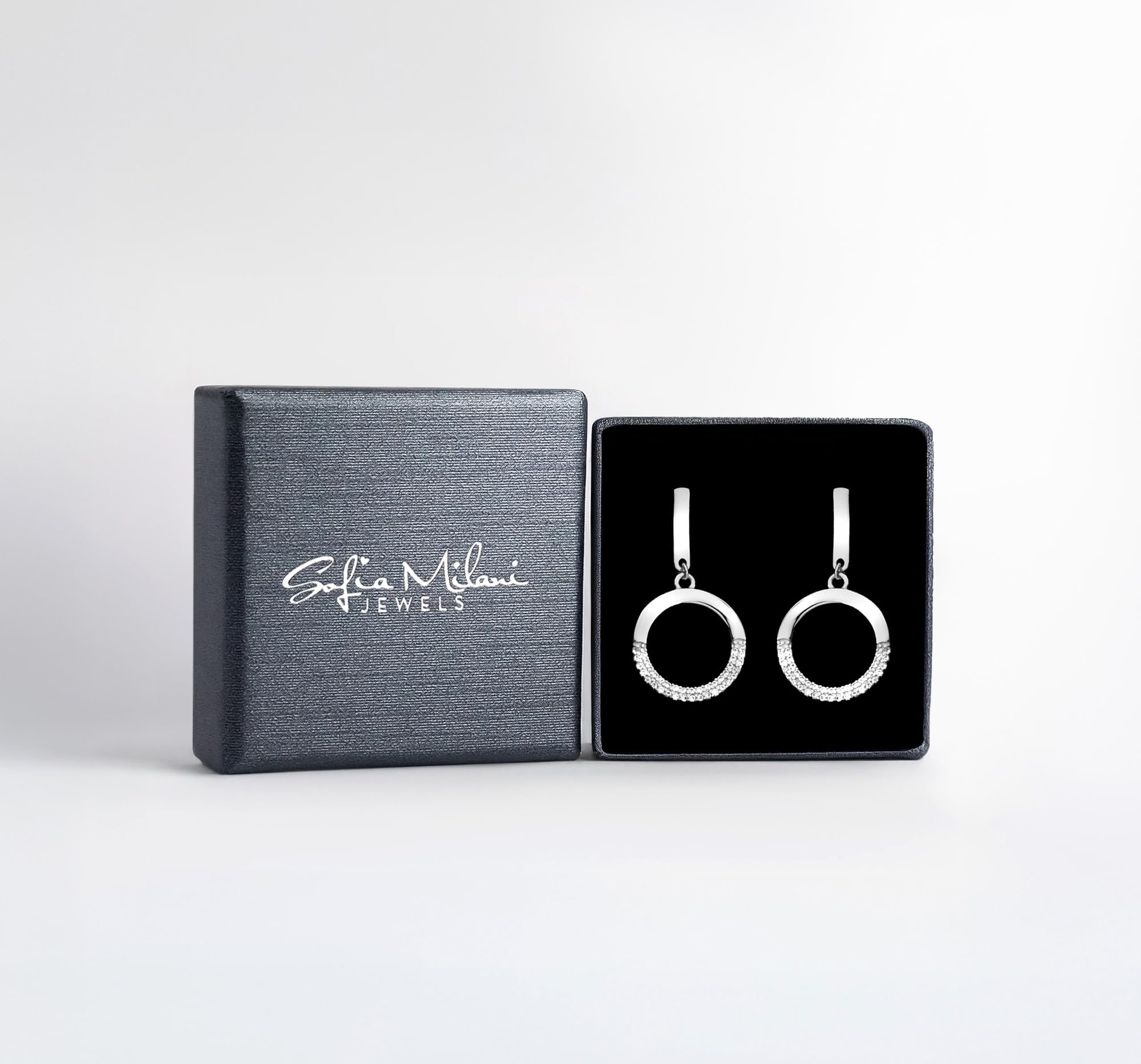 SOFIA MILANI - Damen Ohrringe 925 Silber - mit Zirkonia Steinen - Kreis Ohrhänger