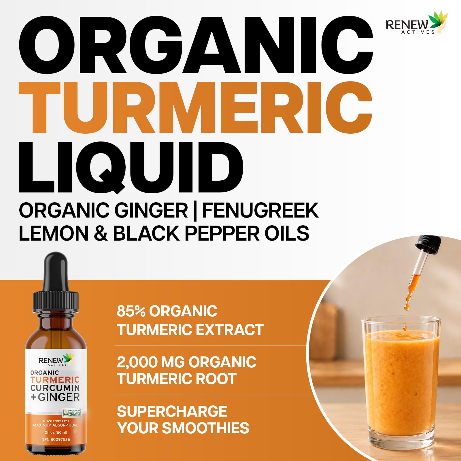 Renew Actives Turmeric Liquid Extract with Ginger & Lemon Oil — Amazon image 5