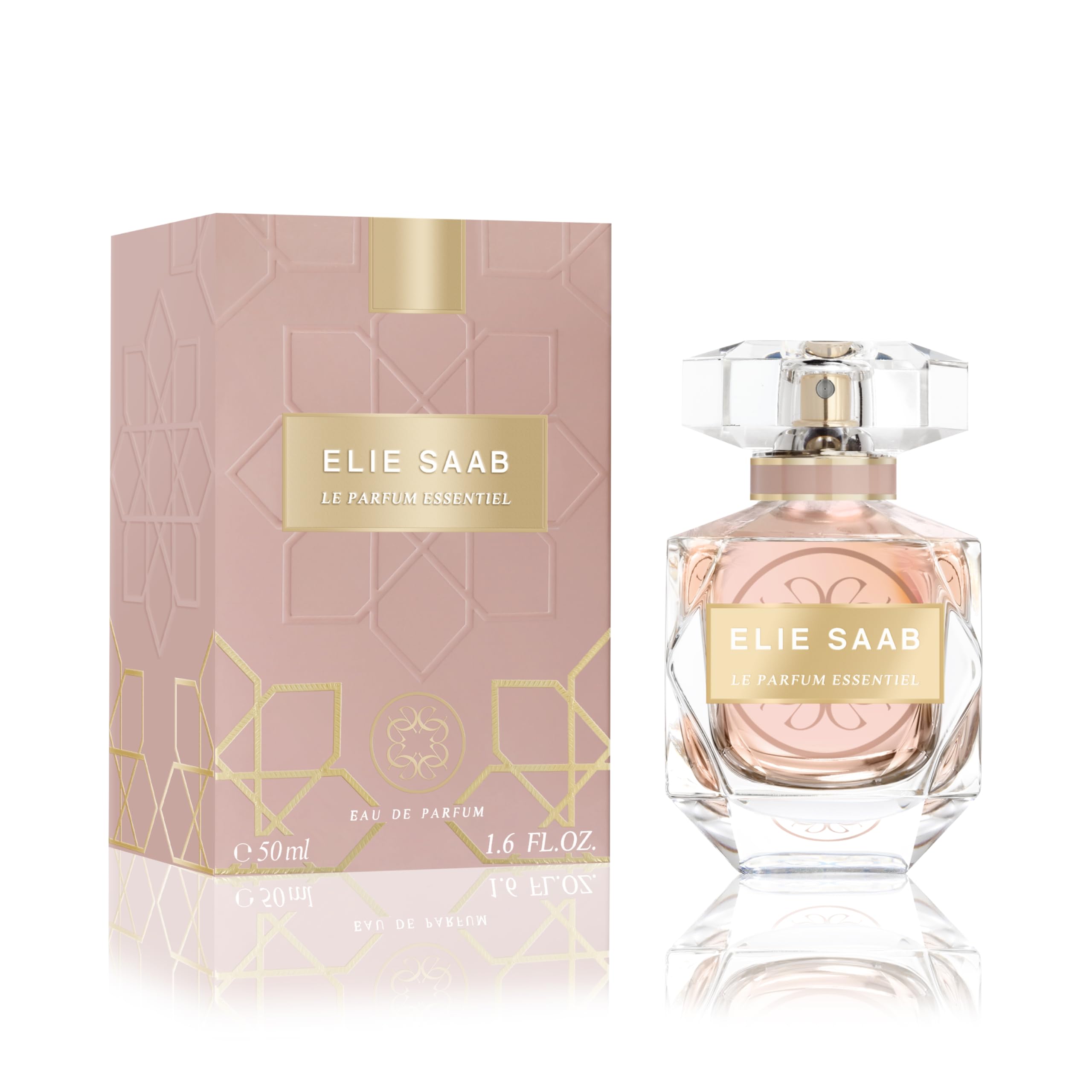 Elie Saab Le Parfum Essentiel 50 ml – Eau de Parfum für Frauen – Blumiger Chypre-Duft – Strahlende Noten von Orangenblüte, Jasmin, Gardenie und Patschuli – Transparenter Glasflakon