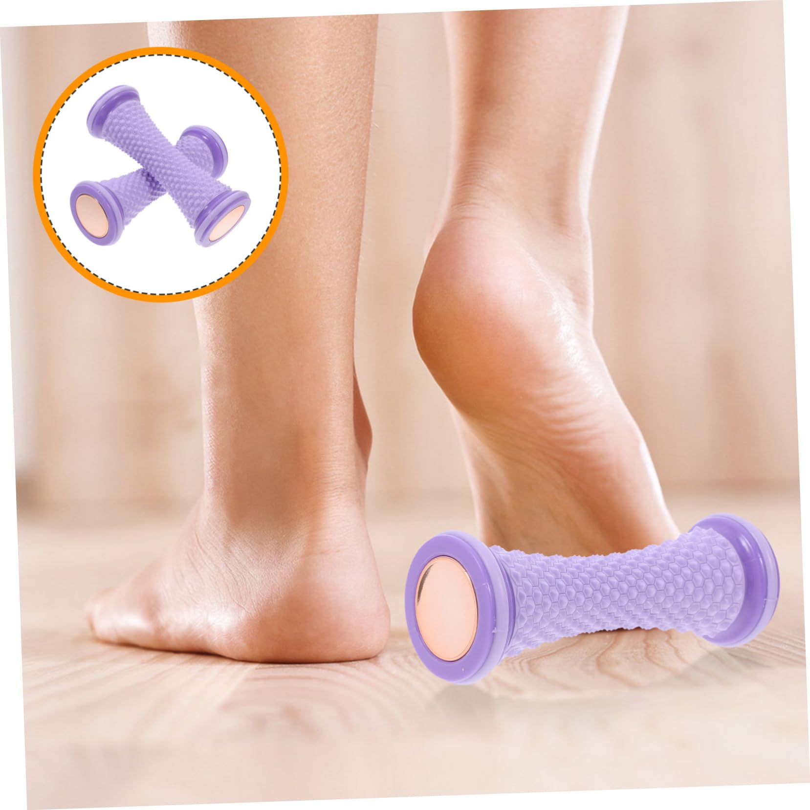 CALLARON Yoga Fußroller 2 Stück Manuelles Fußmassagegerät aus Tpr und Pvc Lila Rollenmassagegerät zur Fußsohlenmassage Lindert Fußermüdung Geeignet für Plantarfasziitis und Fußbogen