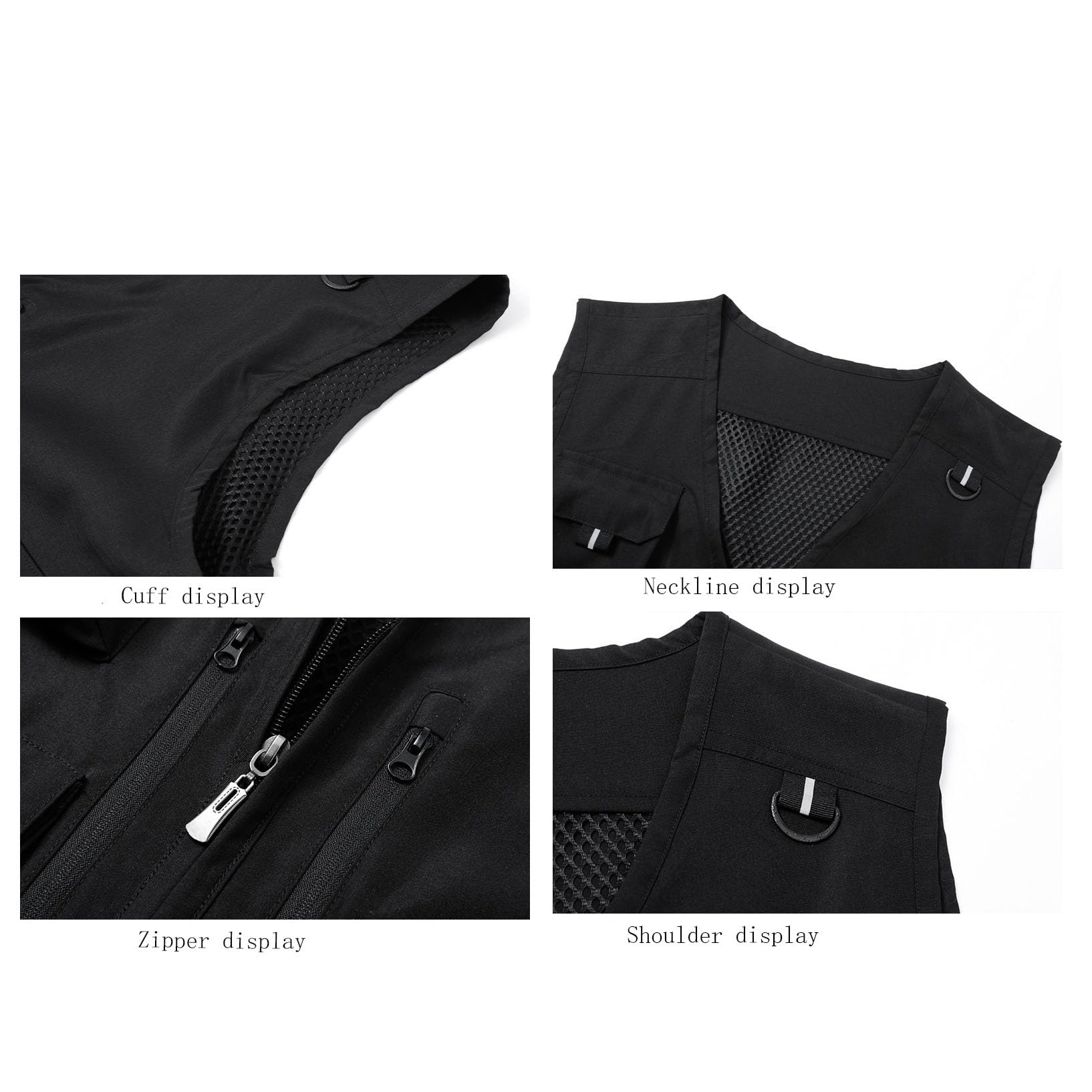 Wygwlg Gilet da Uomo Senza Maniche in Rete con Cerniera e Tasche Multiple