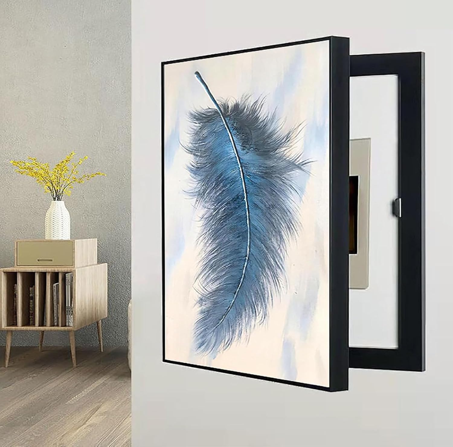 Interior Decorative Electric Meter Lid Hide Counter, Modern Decorative Lid Electric Box Counters Cover, Decoration Paintings Removable Electrical Panel Cover,002,35 * 45cm