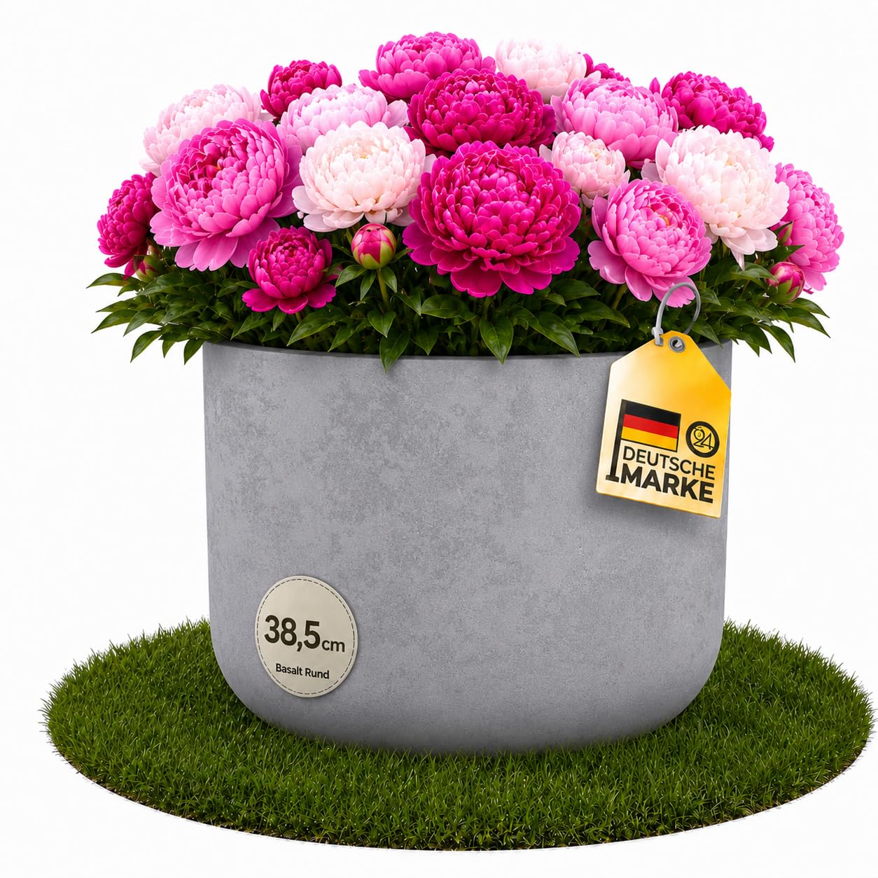 Ondis24 Pflanzgefäß, Blumenkübel Basalt Grau 50cm