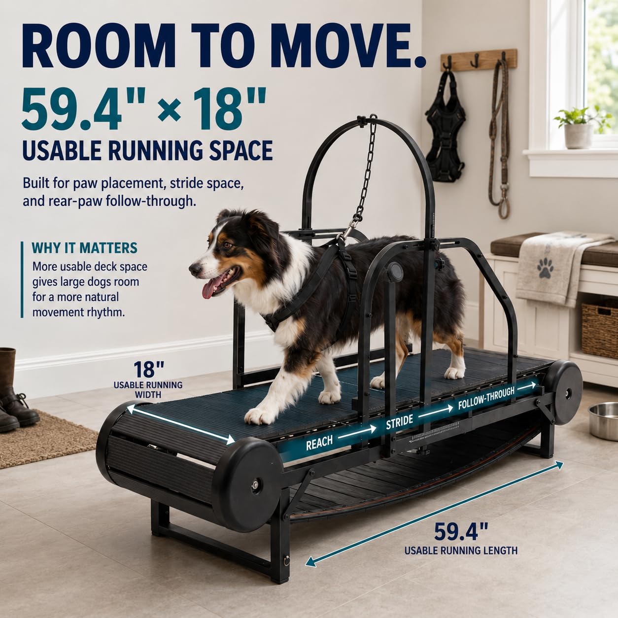 Laufband für große Hunde, mittelgroße Hunde, verstellbare Rampe, Laufband für Hunde, mit Schrittzähler für Bewegung, gesund und fit