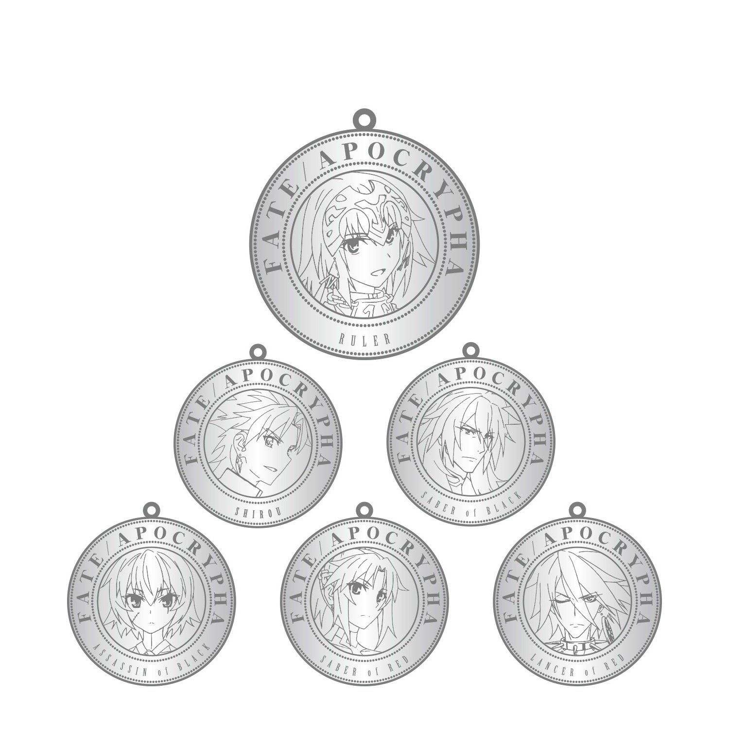 Amazon.co.jp: Fate/Apocrypha トレーディングメタルコインチャーム BOX商品 1BOX=6個入り、全6種類 : おもちゃ