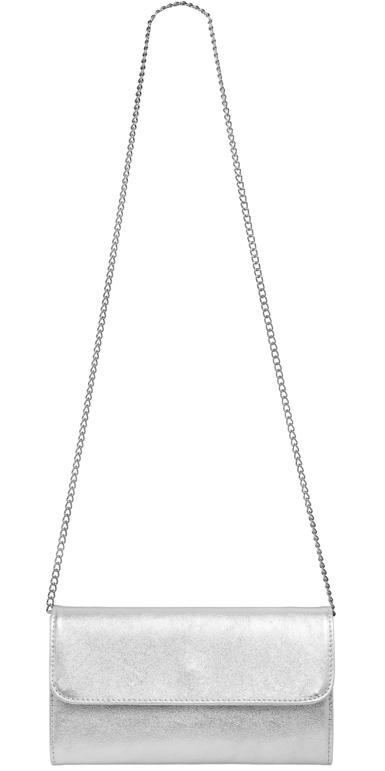Caspar Echt Leder Clutch Abendtasche Damen Handtasche aus Wildleder im Metallic Stil - PREMIUM LINE - Modell No.779 - Made in Italy